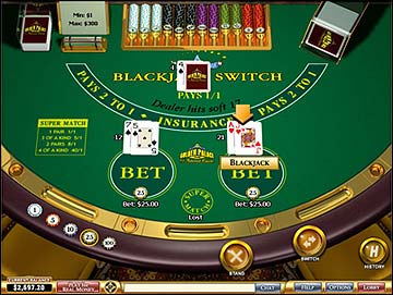 Blackjack Switch...playing 2 hands at once!